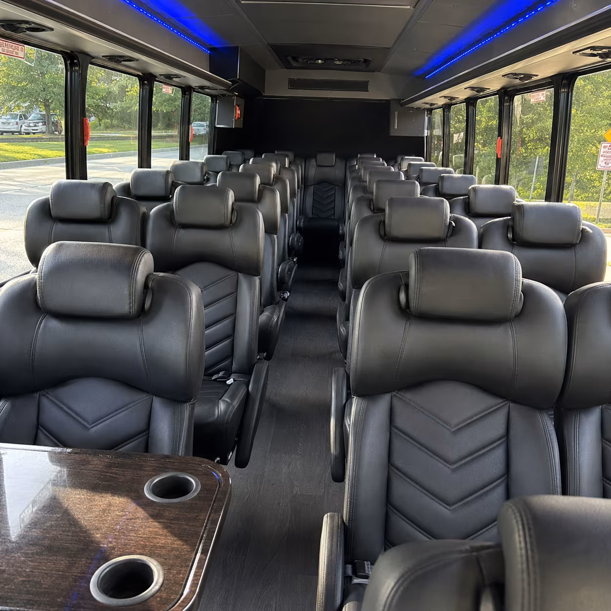 wilmington 28 passenger minibus inside