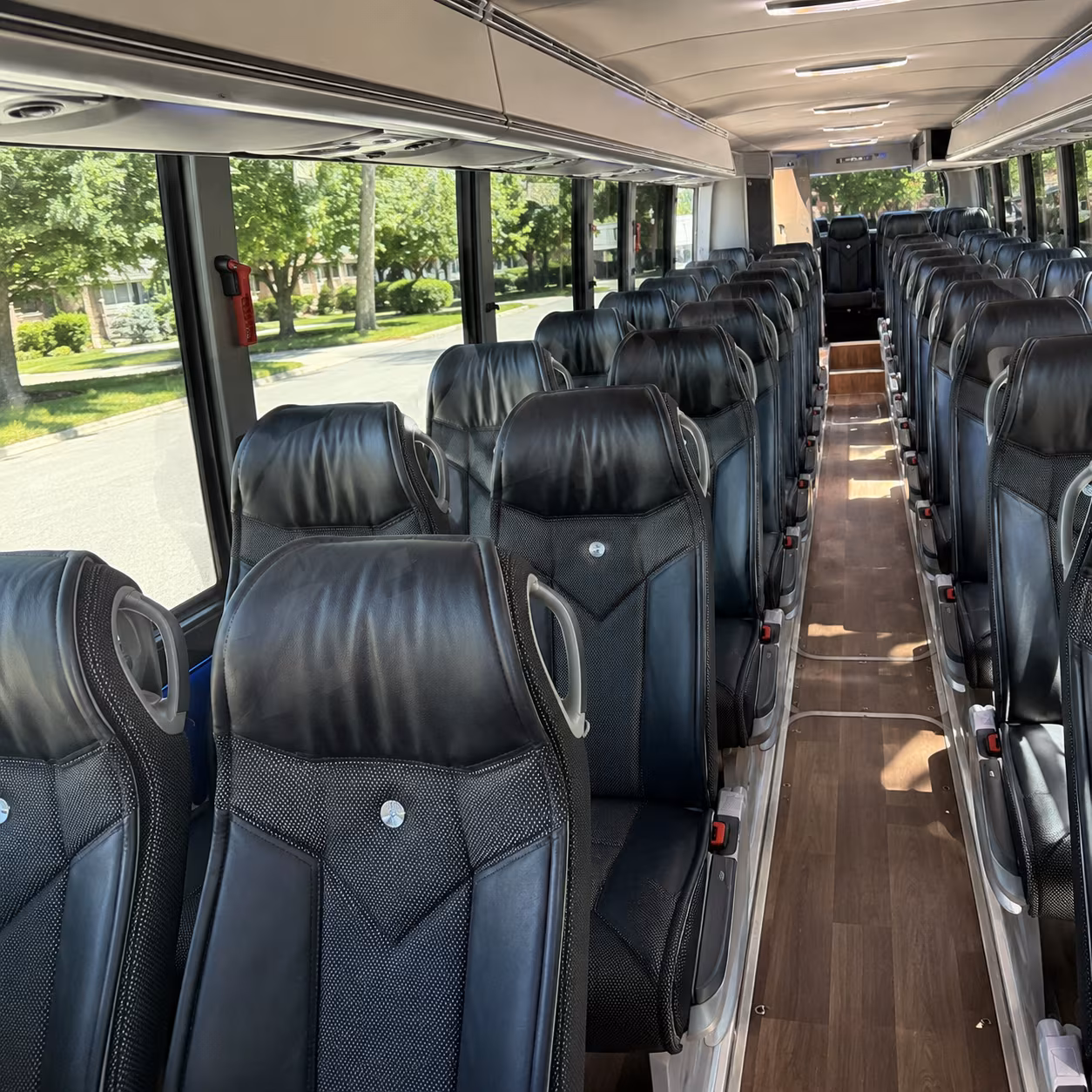 wilmington 40 passenger charter bus inside