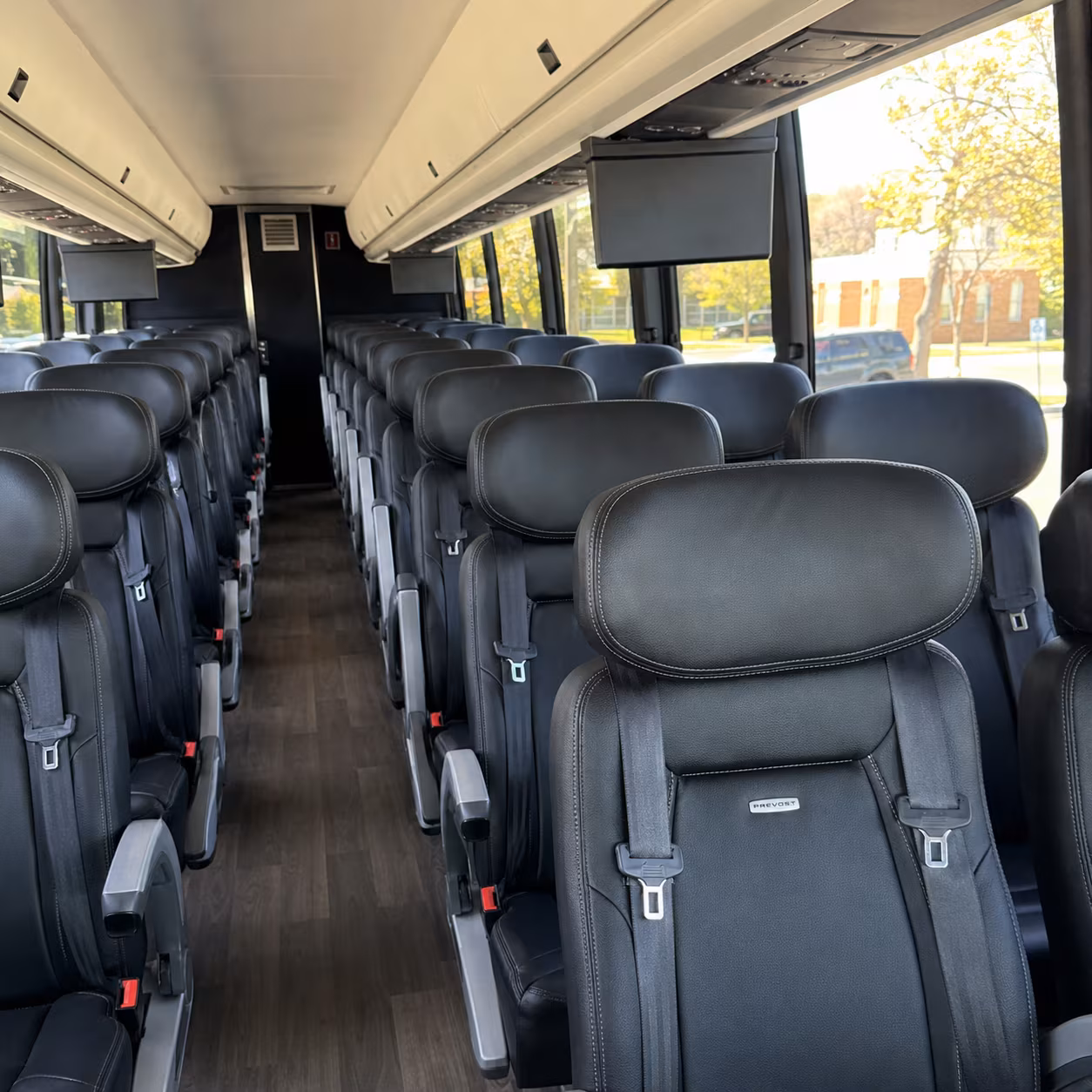 wilmington 45 passenger charter bus inside